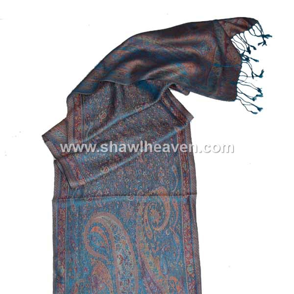 peacock blue silk scarf, oem scarf india